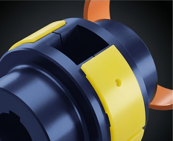 Close-up of Samiflex coupling insert and hub teeth