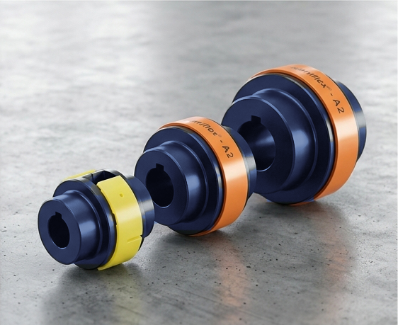 Samiflex coupling size range, A2 series shown left to right